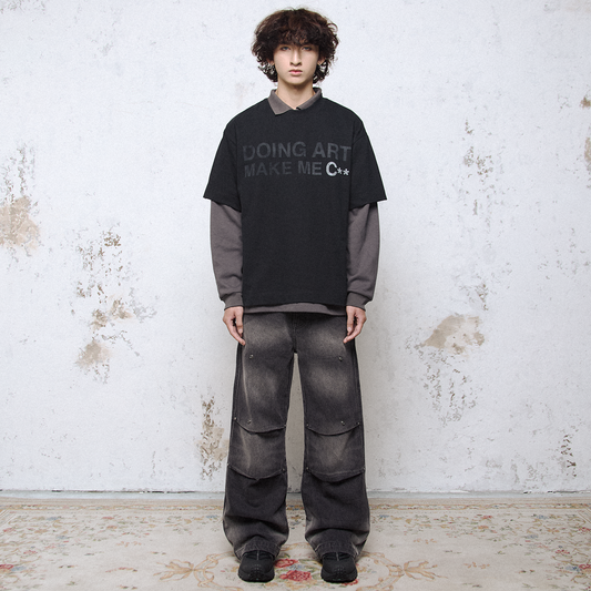 Áo thun Cum - KMC "Art" Black Regular T-shirt